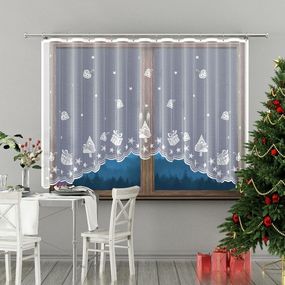 Hotová záclona, Vianočný motív Darčeky, 300 x 150 cm