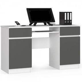Počítačový stôl A5 - biela/grafit