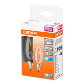 OSRAM Classic B LED žiarovka E14 4W 4.000K číra, E14, 4W, Energialuokka: E, P: 10 cm
