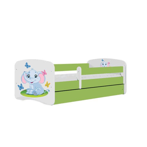 Letoss Detská posteľ BABY DREAMS 160/80- Sloník Zelená Bez matraca S uložným priestorom