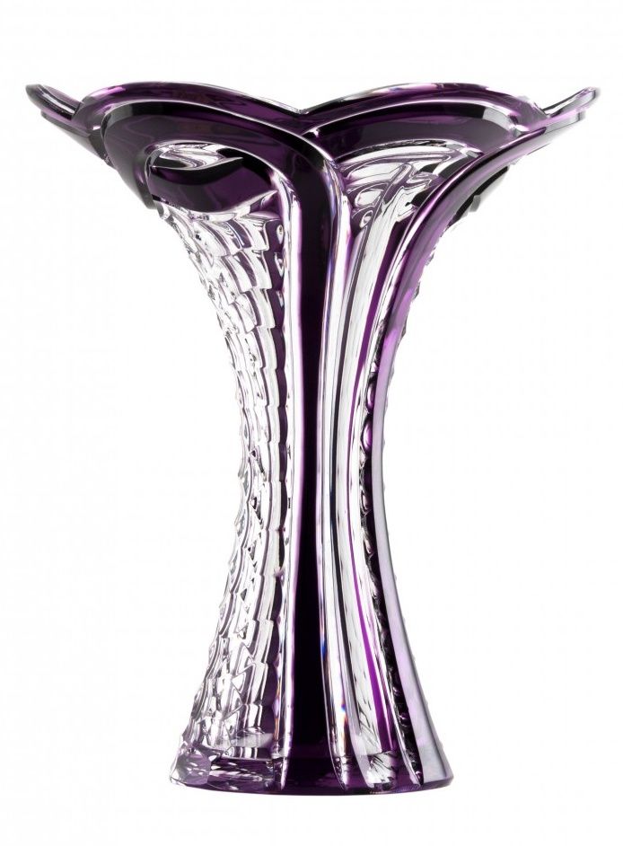 Krištáľová váza Ribbon, farba fialová, výška 250 mm