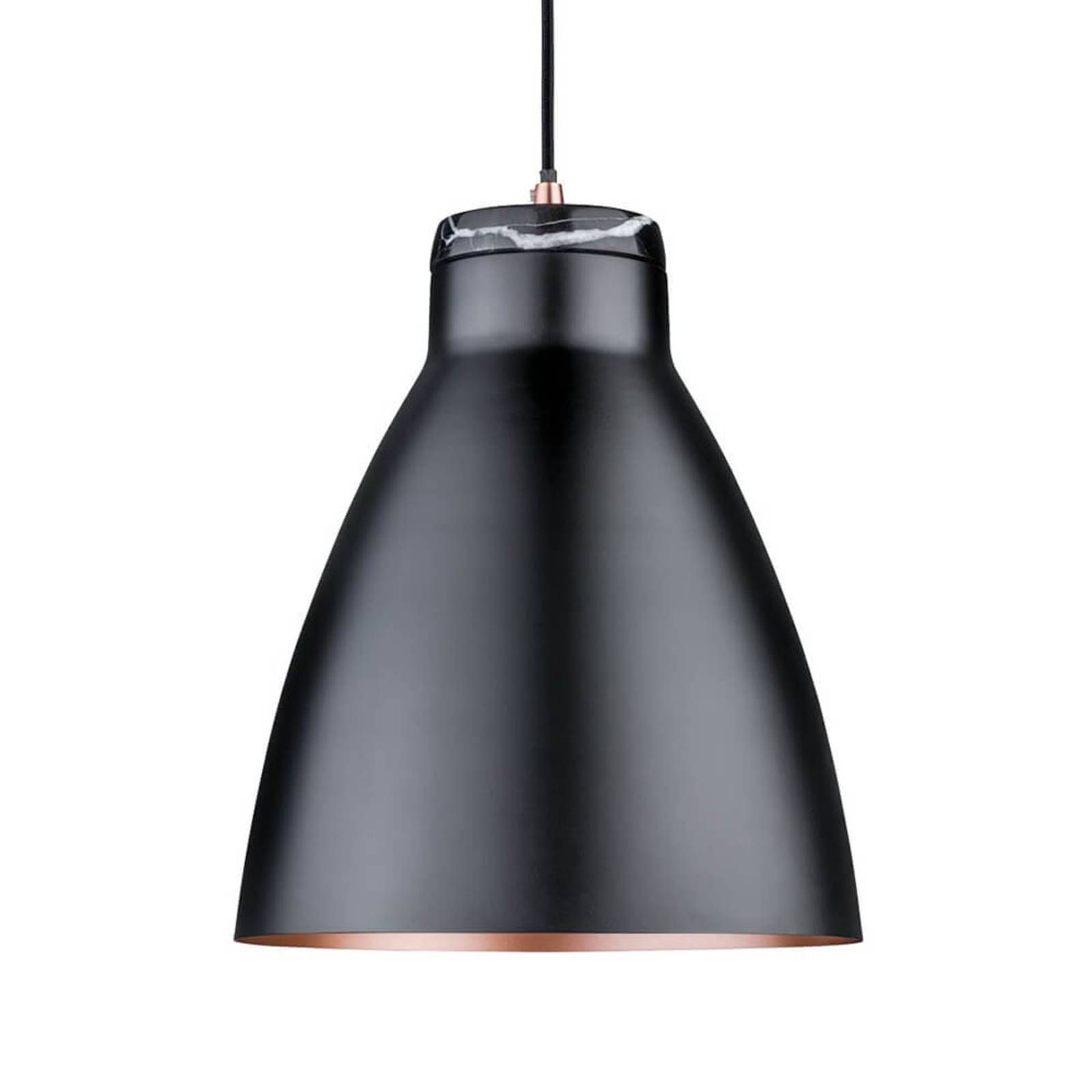 Paulmann Roald závesná lampa v čiernej/medenej, Obývacia izba / jedáleň, kov, textil, E27, 20W