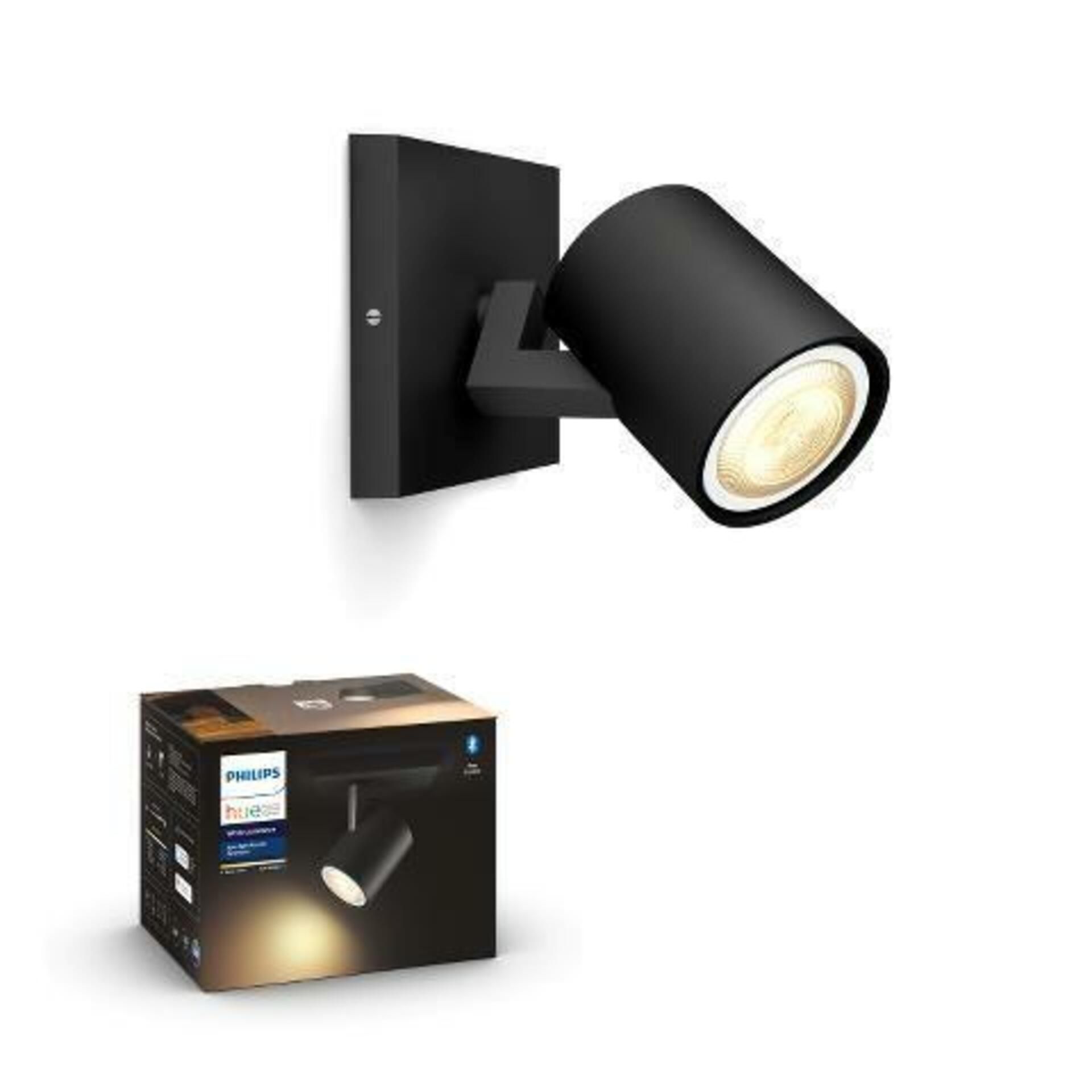 Hue White Ambiance Bodové svítidlo Philips Runner BT 8719514338364 LED GU10 1x5W 350lm 2200-6500K 230V, černé s Bluetooth