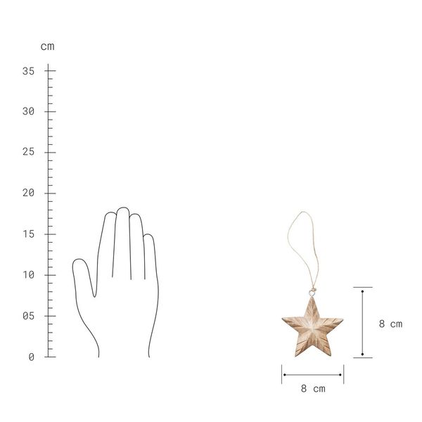 Butlers HANG ON Drevená hviezda 8 cm