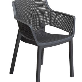 DEOKORK Záhradná plastová stolička MENORCA (antracit)