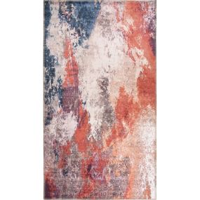 Červeno-modrý prateľný koberec behúň 200x80 cm - Vitaus