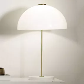 Innolux Kupoli stolná lampa biely podstavec, Obývacia izba / jedáleň, akryl, mosadz, E27, 35W, K: 60cm