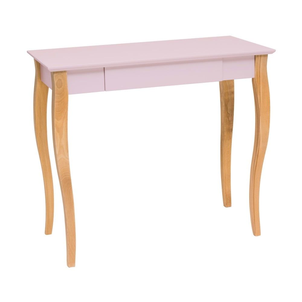 Ružový písací stôl Ragaba Lillo, dĺžka 85 cm