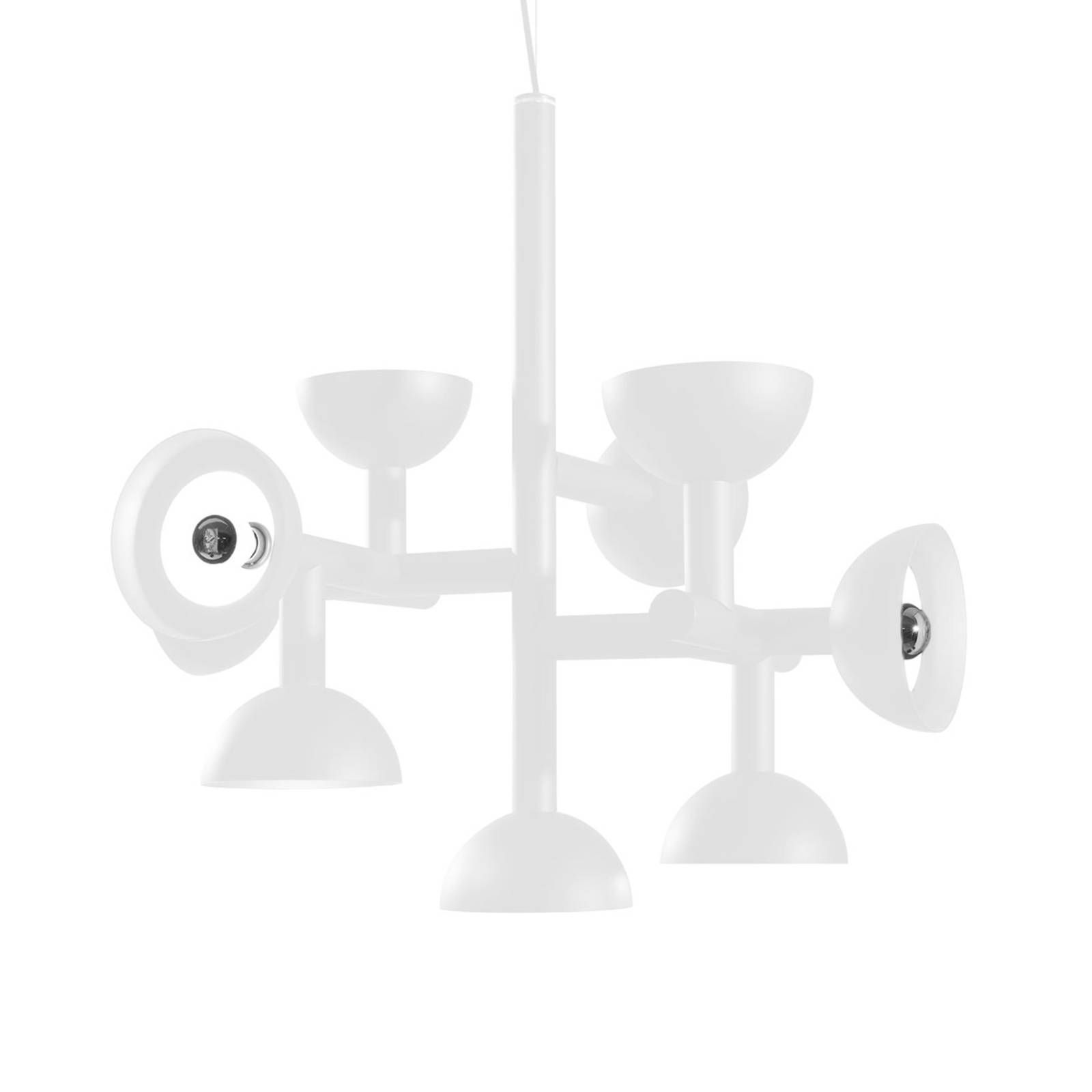 Karman Sibilla závesná lampa 9-pl., biela, Obývacia izba / jedáleň, hliník, kov, E14, 33W, P: 65 cm, L: 53 cm