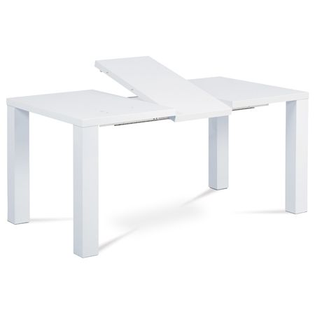 Autronic Jedálenský stôl rozkladací 120-160x90x75cm, vysoký lesk biely AT-3009 WT