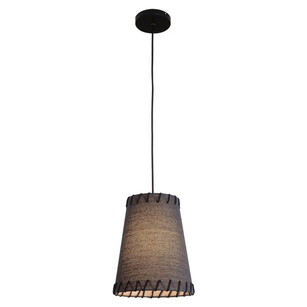 Viokef Závesná lampa Timor, textil, čierna, Obývacia izba / jedáleň, látka, oceľ, E27, 60W
