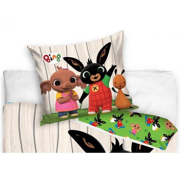 Carbotex · Detské posteľné obliečky do veľkej postele Zajačik Bing - motív Piknik na záhrade - 100% bavlna - 70 x 90 cm + 140 x 200 cm