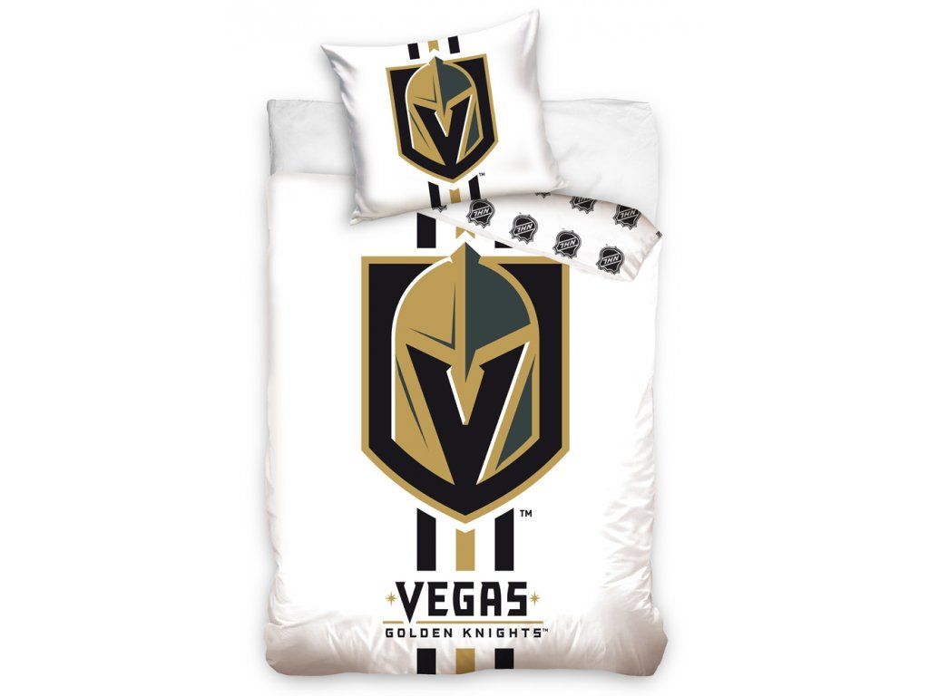 HOKEJOVÉ OBLIEČKY NHL VEGAS GOLDEN KNIGHTS WHITE 140x200/70x90 cm