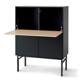 Čierna vinotéka v dekore duba 91x111 cm Edge - Hammel Furniture