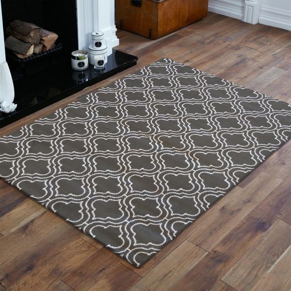 DomTextilu Škandinávsky koberec v sivej farbe s bielym vzorom 17594-138434