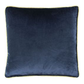 Tmavo modrý zamatový štvorcový vankúšik Dark Blue - 45 * 45 * 10cm