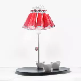 Ingo Maurer Campari Bar stolná lampa z fliaš, Obývacia izba / jedáleň, sklo, plast, kov, porcelán, E27, 60W, P: 39 cm, K: 49cm