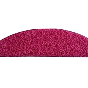Vopi koberce Nášľapy na schody ružové Color Shaggy polkruh - 24x65 půlkruh (rozměr včetně ohybu)