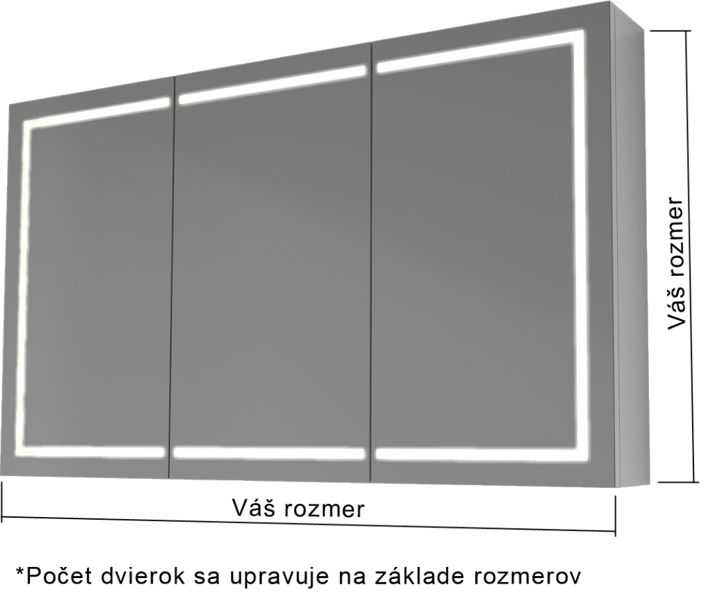 Zrkadlo PRO ATYPxATYP LED dverové - Drevodekor