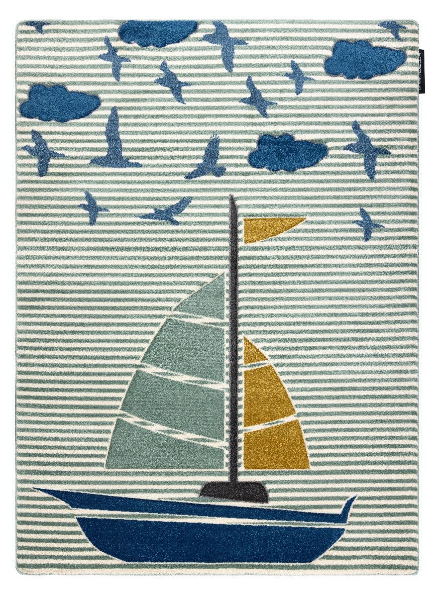 Dywany Łuszczów Detský kusový koberec Petit Sail boat green - 120x170 cm