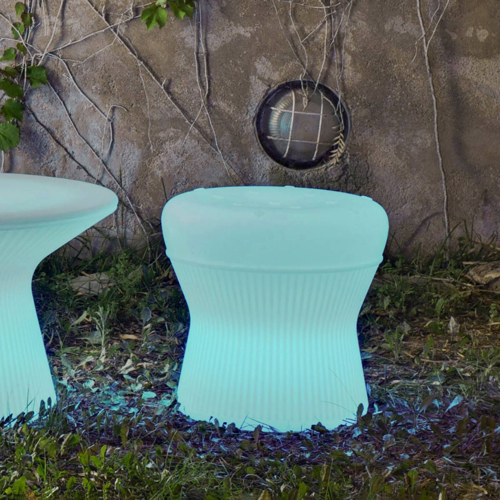 Newgarden Corfu LED stolček 40 cm solár + batéria, polyetylén, 3W, K: 37cm
