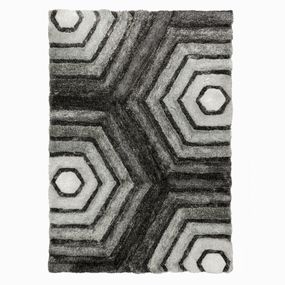 Flair Rugs koberce Kusový koberec Verge Hexagon Grey - 80x150 cm