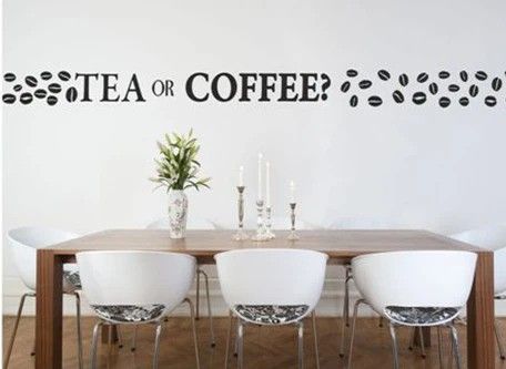 DomTextilu Nálepka na stenu s otázkou TEA OR COFFE? 50 x 100 cm