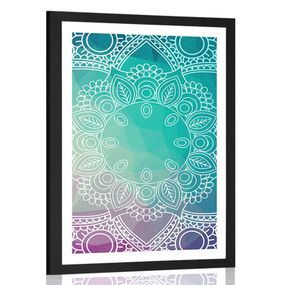 Plagát s paspartou pastelová Mandala - 40x60 black