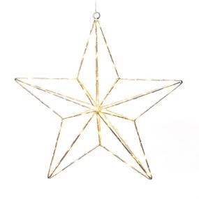 Konstsmide Christmas LED dekoratívne svetlo strieborná hviezda 37x36 cm, kov, Energialuokka: G, P: 37 cm, L: 7 cm, K: 36cm