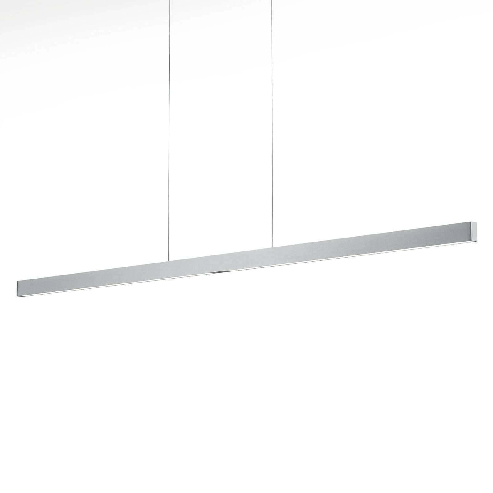 Knapstein Závesné LED svietidlo Linn-L 128 nikel, Obývacia izba / jedáleň, kov, 39.5W, P: 128 cm
