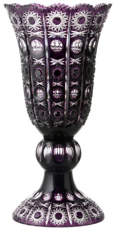 Krištáľová váza Petra, farba fialová, výška 430 mm
