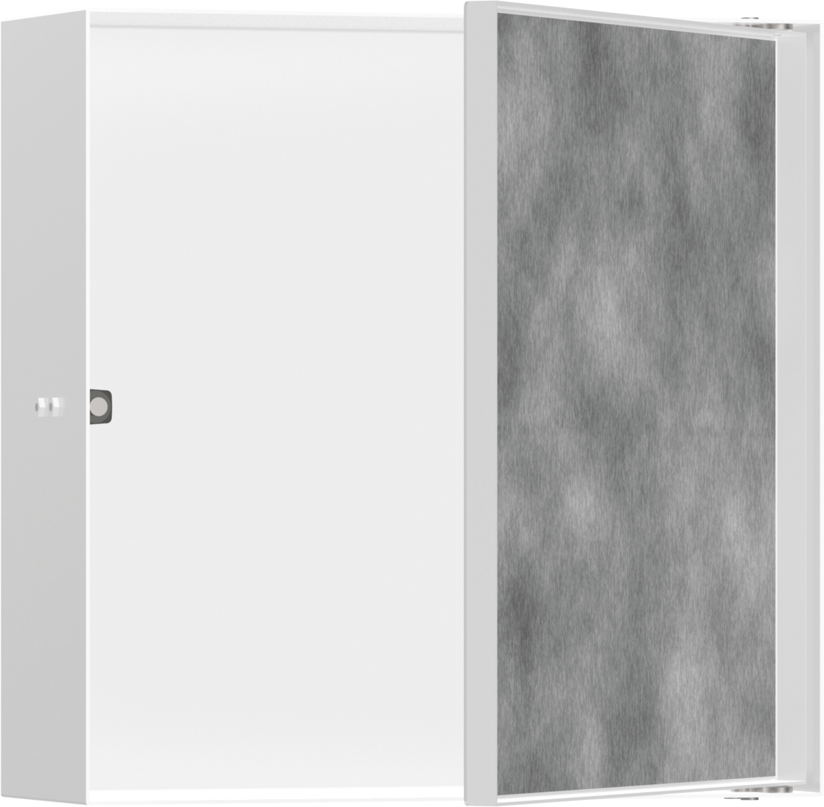 Hansgrohe XtraStoris Rock - Výklenok do steny s dvierkami pre obklady 300x300x100mm, biela matná 56085700