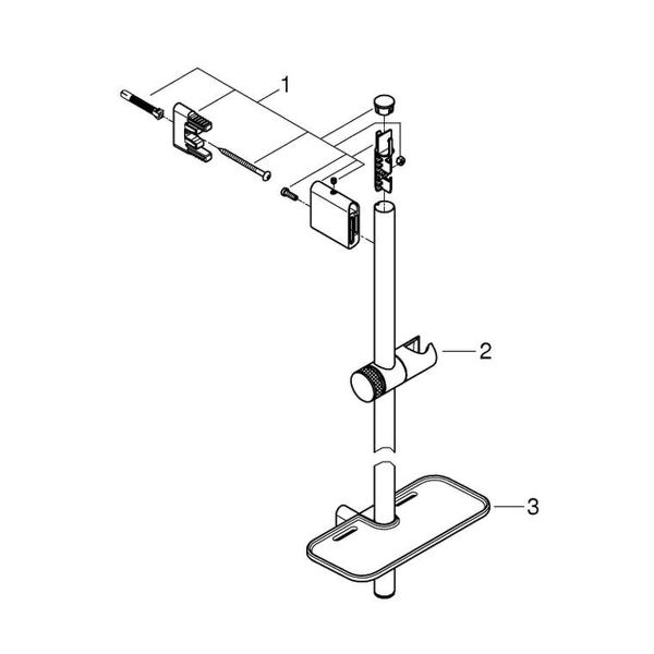 Grohe Rainshower SmartActive - Sprchová tyč s poličkou, 900 mm, chróm 26603000