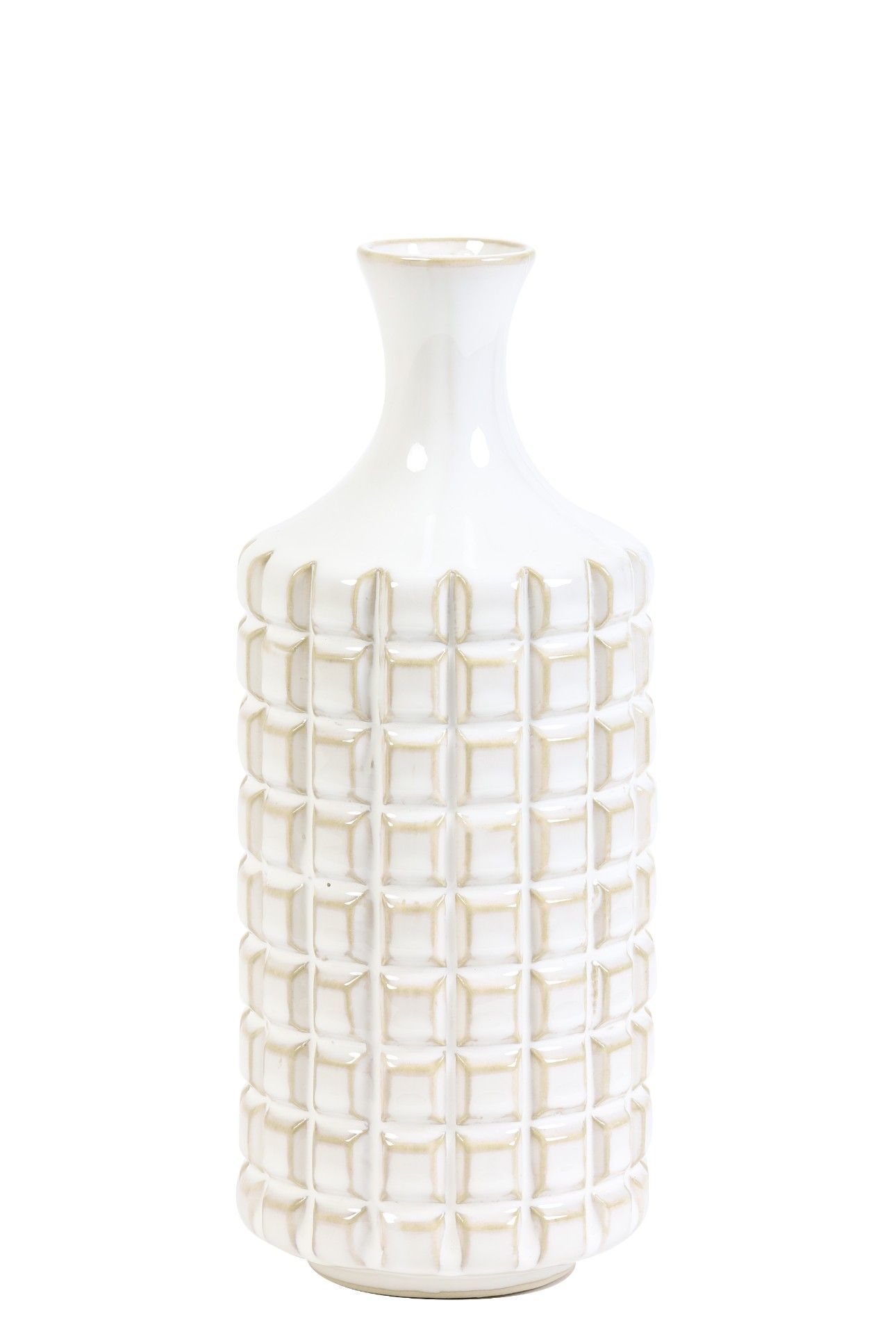 Dekoračná keramická váza DANIE creme, (M)