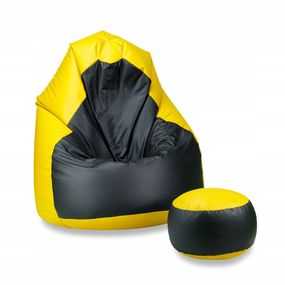 Supplies TWIN-COLOR kožený sedací vak - žltý