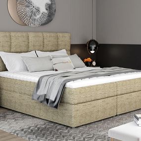 Čalúnená manželská posteľ s úložným priestorom Grosio 165 - cappuccino