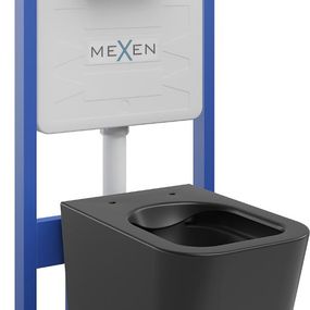MEXEN/S - WC predstenová inštalačná sada Fenix Slim s misou WC Teo, čierna mat 6103385XX85