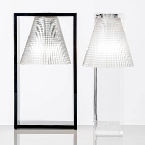 Kartell Light Air stolná LED, čierna priehľadná, Obývacia izba / jedáleň, termoplastický technopolymér, E14, 5W, L: 17 cm, K: 32cm