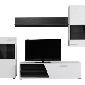 Moderná obývacia zostava aksel - biela/dub čierny
