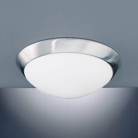 Hufnagel Stropné svietidlo Katrin IP44, niklové matné, Kúpeľňa, opálové sklo, kov, E27, 46W, K: 10cm