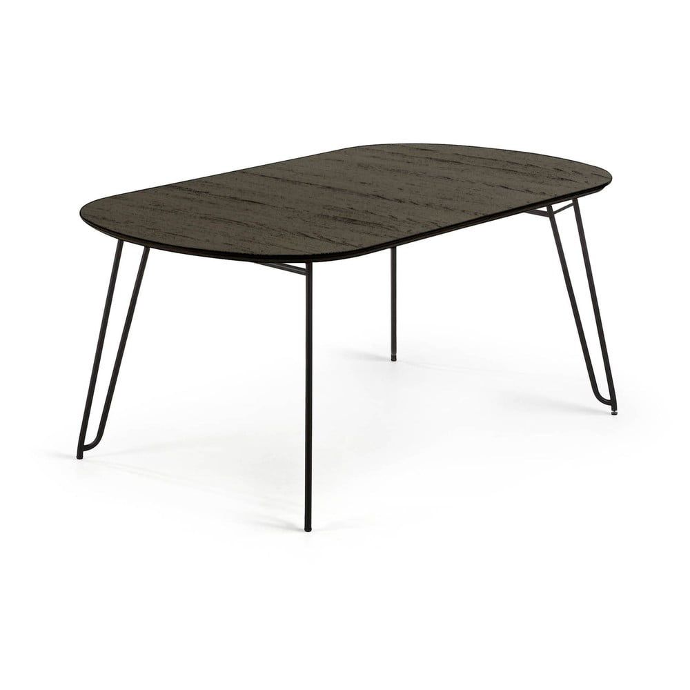 Čierny rozkladací jedálenský stôl Kave Home Norfort, 140 x 90 cm