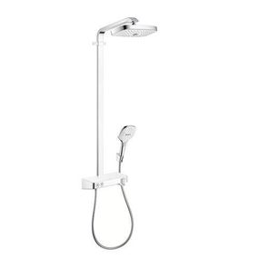 HansGrohe Raindance Select E - Sprchový set s termostatom ShowerTablet, 300 mm, 2 prúdy, biela/chróm 27126400