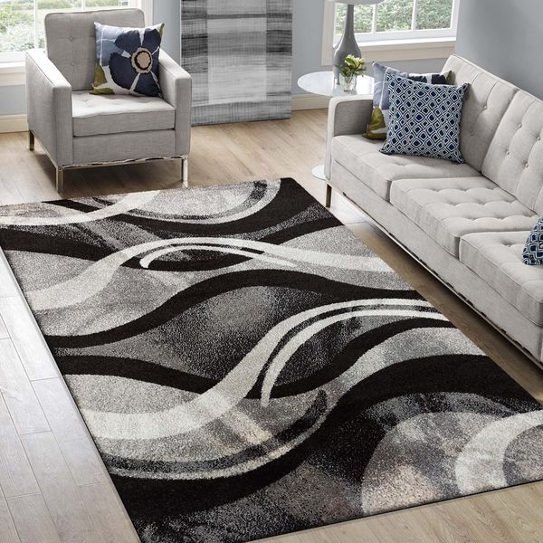 DomTextilu Originálny koberec s abstraktným vzorom v šedej farbe 45685-215677
