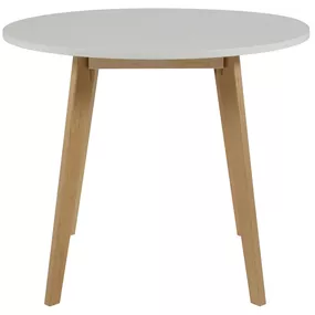 Dkton Okrúhly jedálenský stôl Niecy 90 cm biely lakovaný