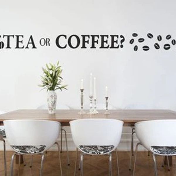 DomTextilu Nálepka na stenu s otázkou TEA OR COFFE? 100 x 200 cm