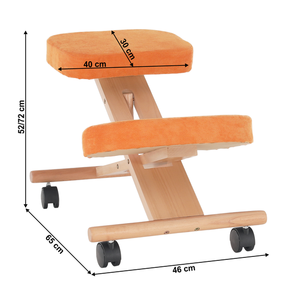 Ergonomická kľakačka, oranžová/buk, FLONET