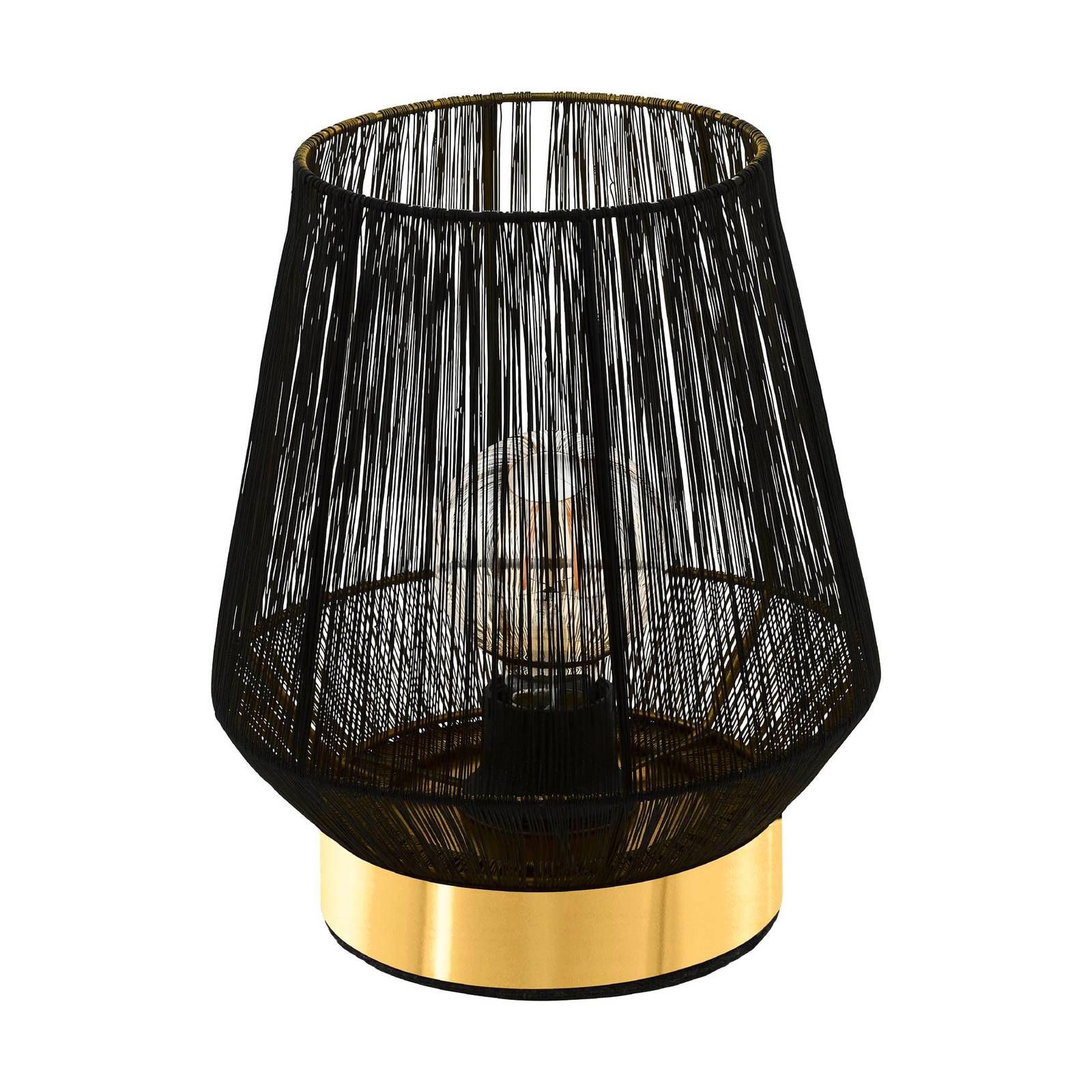 EGLO Stolová lampa Escandidos, čierna/zlatá, Obývacia izba / jedáleň, oceľ, E27, 40W, K: 26cm