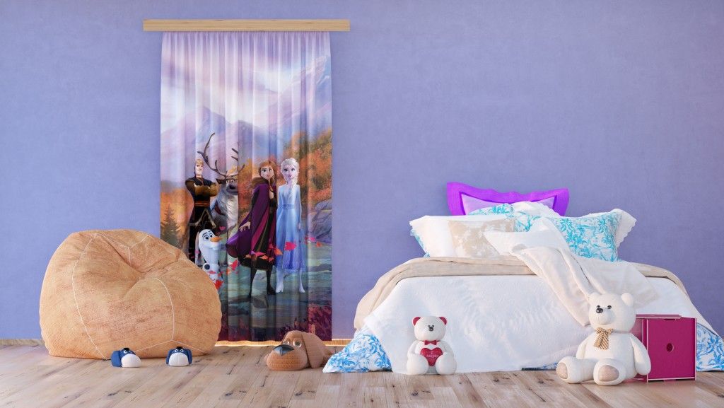 FCS L 7164 AG Design textilný foto záves detský obrazový Disney - Frozen, Ľadové kráľovstvo FCSL 7164, veľkosť 140 x 245 cm