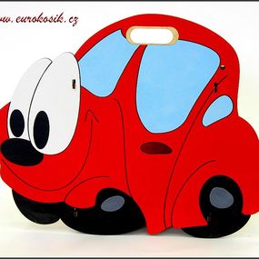 Dětský odpadkový koš auto červené