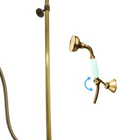 Vodovodná batéria sprchová s hlavovou a ručnou sprchou LABE - STARÁ MOSADZ